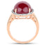 Bague cocktail en or rose 14K plaqué avec rubis et topaze blanche