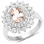 Anillo de Morganita Rosa y Circonita Blanca de Dos Tonos de 2.30 Quilates