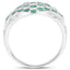 Bague en argent sterling .925 avec émeraude véritable de 0,90 carat