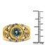 Anillo de Topacio Azul y Topacio Blanco Bañado en Oro Amarillo de 14K