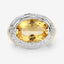 Bague en argent sterling avec citrine et diamants blancs de 4,56 carats