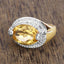 Bague en argent sterling avec citrine et diamants blancs de 4,56 carats