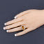Bague en argent sterling avec citrine et diamants blancs de 4,56 carats