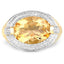 Bague en argent sterling avec citrine et diamants blancs de 4,56 carats