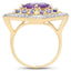 3.44 Carat Amethyst and Tanzanite Sterling Silver Ring