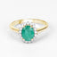 1.39 Carat Zambian Emerald & Diamond 10K Yellow Gold Engagement Ring