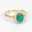 1.39 Carat Zambian Emerald & Diamond 10K Yellow Gold Engagement Ring