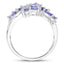 1.73 Carat Genuine Tanzanite and White Zircon Sterling Silver Ring