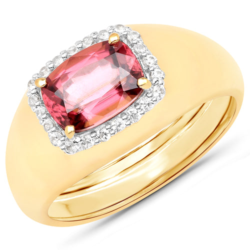 Anillo de plata esterlina con zirconia rosa y blanca de 2.60 quilates