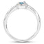 0.68 Carat Blue Zircon & White Zircon Sterling Silver Engagement Ring