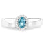 0.68 Carat Blue Zircon & White Zircon Sterling Silver Engagement Ring