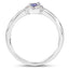 0.54 Carat Genuine Tanzanite and White Zircon Sterling Silver Ring