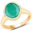 Bague en or jaune 14K avec émeraude véritable de 3,22 carats et diamants blancs