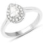 Bague de fiançailles en diamant véritable de 0,64 carat en or blanc 14K