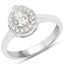 Anillo de Compromiso de Diamante Genuino de 0.63 Quilates en Oro Blanco de 14K