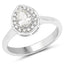 Anillo de Compromiso de Diamante Genuino de 0.64 Quilates en Oro Blanco de 14K