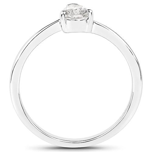 14K White Gold 0.50 Carat Genuine Diamond Engagement Ring