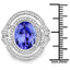 14K White Gold 6.83 Carat Genuine Tanzanite and Diamond Ring
