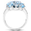Anillo de plata esterlina con topacio azul suizo genuino de 6.69 quilates y zirconia blanca