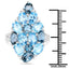 Anillo de plata esterlina con topacio azul suizo genuino de 6.69 quilates y zirconia blanca