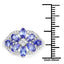 Bague en argent sterling avec tanzanite véritable de 2,27 carats et zircon blanc