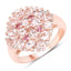 2.36 Carat Morganite, Pink Tourmaline & Diamond Sterling Silver Ring