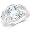 1.50 Carat Genuine Aquamarine Sterling Silver Engagement Ring