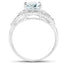 1.50 Carat Genuine Aquamarine Sterling Silver Engagement Ring