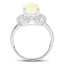 Anillo de plata esterlina con ópalo etíope genuino de 1.73 quilates y topacio blanco
