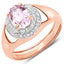 2.17 Carat Kunzite & White Zircon Sterling Silver Engagement Ring