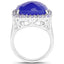 11.56 Carat Blue Chalcedony & Tanzanite Sterling Silver Ring