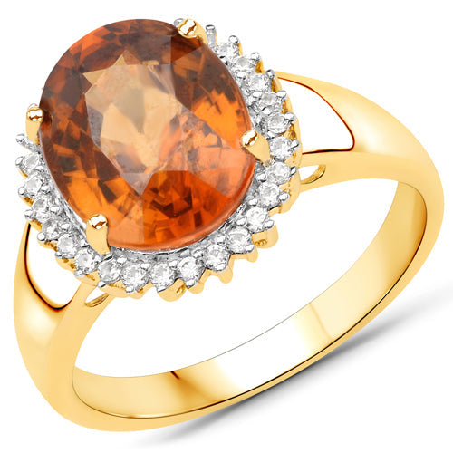 Anillo Halo de Zirconio Genuino de 3.90 Quilates y Plata Esterlina