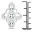 Bague en argent sterling avec aquamarine véritable de 1,54 carat et zircon blanc