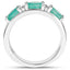 1.38 Carat Genuine Emerald and White Topaz Sterling Silver Ring