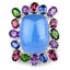 26.67 Carat Multi-Stone Floral Engagement Ring in Sterling Silver