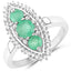 3.52 Carat Genuine Zambian Emerald & White Topaz Jewelry Set