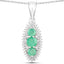 3.52 Carat Genuine Zambian Emerald & White Topaz Jewelry Set