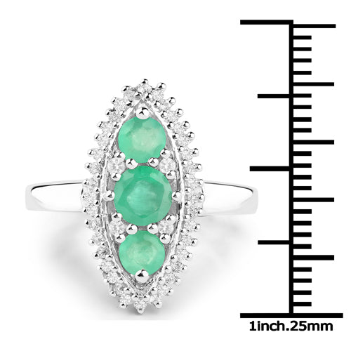 3.52 Carat Genuine Zambian Emerald & White Topaz Jewelry Set