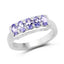 1.25 Carat Genuine Tanzanite Sterling Silver Engagement Ring