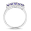1.25 Carat Genuine Tanzanite Sterling Silver Engagement Ring