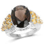 9.74 Carat Smoky Quartz, Citrine & White Topaz Sterling Silver Ring