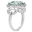 Bague en argent sterling avec améthyste verte de 5,86 carats et diamants