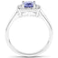 Bague en argent sterling avec tanzanite véritable de 1,51 carat et topaze blanche