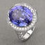 18.50 Carat Tanzanite and Diamond 18K White Gold Engagement Ring