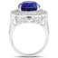 13.78 Carat Genuine Tanzanite and Diamond 18K White Gold Ring