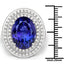 13.78 Carat Genuine Tanzanite and Diamond 18K White Gold Ring