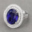 13.78 Carat Genuine Tanzanite and Diamond 18K White Gold Ring