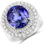 Bague en Tanzanite et Diamants Blancs de 10,79 Carats en Or Blanc 18K