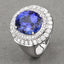 Bague en Tanzanite et Diamants Blancs de 10,79 Carats en Or Blanc 18K
