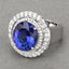 Bague en Tanzanite et Diamants Blancs de 10,79 Carats en Or Blanc 18K